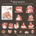 Adesivi in PET romantici tema Snow Lover con finitura perlata per scrapbooking fai-da-te - Amante della Neve