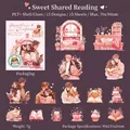 Romantic PET stickers set with shell light effect for journaling, Sweet Reading theme - Sweet Reading Together