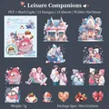 Romantic Valentine PET stickers with leisure couples and heart motifs in shell light finish - Leisure Companion