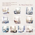 Pack de 20 pegatinas de PET serie Ventana de Invierno para decoración de diarios - Vista de Ventana de Invierno