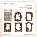 Autocollants vintage de scrapbooking avec feuilles d'automne et cadres gaufrés - Murmure de Feuilles Mortes