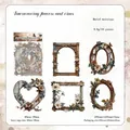 Autocollants cadres vintage en relief motif floral pour scrapbooking, lot de 10 - Vignes de Fleurs Entrelacées