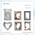Cadres en papier collage 3D gaufré vintage avec fleurs et ours pour scrapbooking créatif - Voix de Cadeau