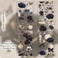 Autocollants en PET roses vintage sombres avec papillons noirs pour scrapbooking créatif - Date Limite (Noir)