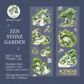 Ruban PET décoratif Jardin Zen avec ponts d'aquarelle, carpes koi et motifs de pins - Jardin de Pierre Zen