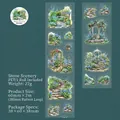 Ruban PET Stone Scenery avec motifs de jardin à l'aquarelle pour journaux DIY - Pierre Calme Myosotis