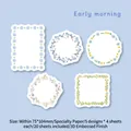 Floral border decorative paper with early morning blue flower motifs for DIY journaling - Early Morning