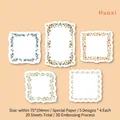 Floral border aesthetic stickers with embossed texture and premium specialty paper - Flower Stream
