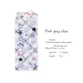 Pink and grey felt star stickers with plaid patterns for DIY scrapbooking decoration - Pink Gray Star