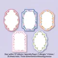 Floral border scrapbooking paper with 3D embossed rose and daisy patterns, 20 sheets - Flower Promise