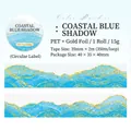 Coast Blue PET washi tape with gold foil watercolor mountain pattern for journaling - Coast Blue