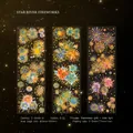 Three-piece galaxy fireworks decorative PET sticker set with laser gold shell light effect - Starry River Fireworks