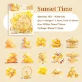 Sunset theme PET sticker pack featuring clouds and carousel designs with white ink finish - Sunset Time