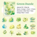 Set di adesivi in PET verde con mongolfiere e nuvole da sogno per decorazione - Atmosfera Uva Verde