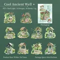 Wish Well Series PET stickers with shell light finish for DIY scrapbooking, 10pcs pack - Cooling Ancient Well