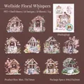 Scrapbook-Aufkleber mit 10 floralen Brunnen-Designs aus PET-Material mit Muschelglanz-Effekt - Blumensprache am Brunnen