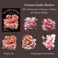 Floral snake PET stickers with shell light finish for DIY scrapbooking decor - Blood Red Snake Shadow