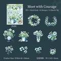 Adesivi quadrifoglio in PET effetto conchiglia per scrapbooking, set da 10 fogli blu-verde - Incontro di Coraggio