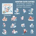 Cartoon animal winter sports PET stickers set featuring polar bears and penguins - Ice Snow Fun