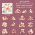Spring picnic PET stickers featuring animals like foxes and bears for DIY journals - Spring Picnic