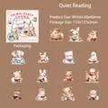 Waterproof PET stickers featuring reading cartoon animals for journal DIY decoration - Quiet Reading