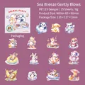 Waterproof PET animal stickers set featuring panda and rabbit for DIY scrapbooking decor - Sea Breeze