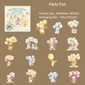 Cute watercolor animal party PET stickers with bear and balloon designs for scrapbooking - Party Fun