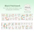 Nastro in PET con motivi di blocchi alfabetici arcobaleno per scrapbooking e decorazioni - 40mmx2m / Paradiso degli Alfabeti - Cucitura a Blocchi