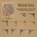 Retro-Barock-Eckaufkleber in Metalloptik für Scrapbooking, Set mit 20 Blatt - Metallschlüssel
