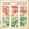 Vintage Quittung Serie Washi Aufkleber Set mit sechs Retro Ticket Stil Designs - 100*150mm / 6 Blatt / Tickets vergangener Jahre