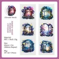Firefly Night PET decorative tape with exquisite dark window scenery for DIY journals - Night Outside Window