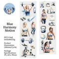 Blue aesthetic fitness girl theme PET tape sticker for DIY planner and journaling - Blue Tone Movement
