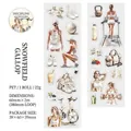 PET decorative tape featuring fitness girl illustrations for planners, 60mm x 2m size - Snow Field Gallop