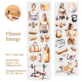 Watercolour fitness girl PET tape roll featuring exercise gear and gym lifestyle stickers - Vibrant and Energetic
