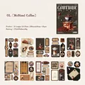 Adesivi decorativi vintage a tema caffè per scrapbooking set da 10 fogli in toni caldi - Serie Continua Caffè Aroma