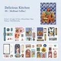 Adesivi vintage stile cucina anni '50 per scrapbooking, set di 10 fogli 100x140mm - Serie Continua Cucina Deliziosa