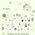 Nastro adesivo PET a pois verdi tema Greengage per decorare agende, largo 5 cm - Prugna Verde