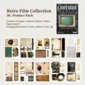 Retro film-themed aesthetic stickers set with 10 vintage designs for DIY scrapbooking - Continue Series Vintage Film