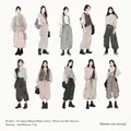 Gorpcore style illustrated stickers featuring various female outdoor fashion outfits - Gorpcore Style