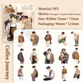 PET character stickers Coffee Journey theme 30pcs set for scrapbook decoration - Coffee Journey