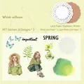 Set de 30 pegatinas de flores y encaje para scrapbooking en material PET - Rama de Sauce