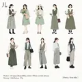 Retro Mori style female character stickers on white kraft paper for DIY scrapbooking - Distant Poetic