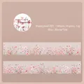 Waterproof PET decorative floral tape with watercolor pink flower and butterfly patterns - Moon Lovers