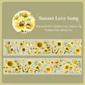Nastro in PET impermeabile con girasoli gialli e farfalle per scrapbooking fai-da-te - Canzone d'Amore al Tramonto
