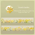 Waterproof PET decorative tape with French Garden yellow daisy floral patterns, 30mm width - French Garden