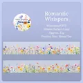 Floral PET decorative tape for journaling with 350mm loop and waterproof flower design - Romantic Whisper