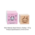 Panda-Themen-Buchenholzstempel für Scrapbooking mit rosa Geschenkverpackung - Panda Datum