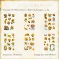 Sunflower theme vintage waterproof PET stickers for DIY scrapbooking 6 sheets set - Sun-Facing Sunflower (ZRCSTZ) / 100*150mm (6 Sheets)
