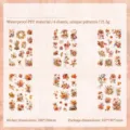 Floral Symphony PET stickers featuring autumn maple leaves and sunflowers for DIY journaling - Flower Music / 100*150mm (6 Sheets)