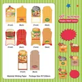 Bloc de notas plegable temático de hamburguesa con 10 hojas de papel para manualidades - Hamburguesa deliciosa